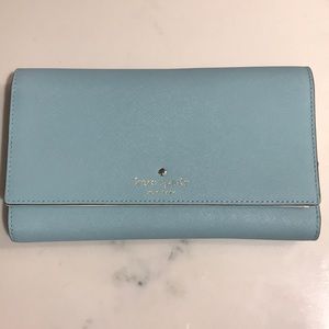 Kate Spade Light Blue Leather Clutch